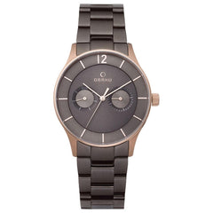 Obaku Luft Crepe Multifunction Grey Round Dial Men's Watch- V192GMVJSJ