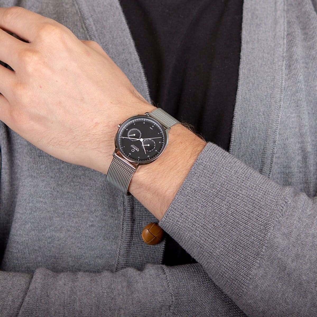 Obaku Ahorn Onyx Multifunction Brown Round Dial Men's Watch -  V193GMCBMC