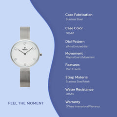 OBAKU VAND STEEL Quartz Silver Round Dial Women's Watch -V195LXCIMC