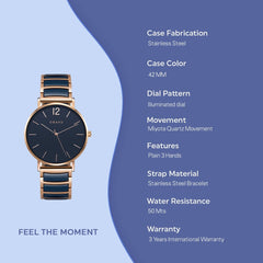 OBAKU MARK SUNSET Quartz Blue Round Dial Men's Watch -V197GXVLSL