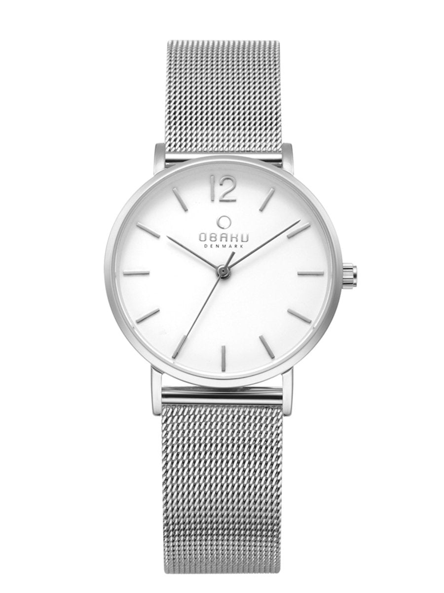 Obaku Mark Lille Steel Analouge  White Round Dial Women's Watch -  V197LXCWMC
