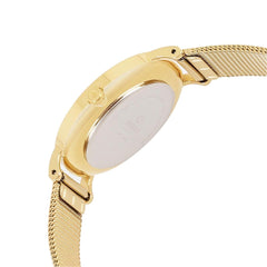 OBAKU Mark Lille Gold Quartz White Round Dial Women's Watch- V197LXGWMG