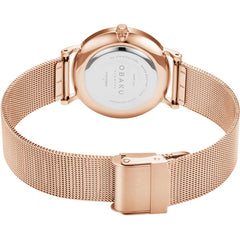 Obaku Mark Lille Gerbera Quartz 6.4mm Slim Case Black Round Dial Women's Watch- V197LXVBMV