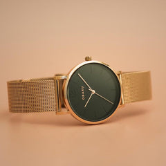Obaku Mark Lille Gerbera Quartz 6.4mm Slim Case Black Round Dial Women's Watch- V197LXVBMV