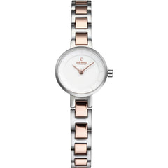 Obaku Let Peach Quartz 6mm Slim Case Silver Round Dial Women's Watch- V198LXCISC