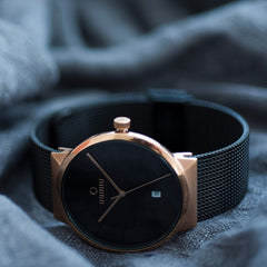 OBAKU HAV NIGHT Quartz Black Round Dial Men's Watch -V200GDVBMB
