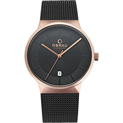 OBAKU HAV NIGHT Quartz Black Round Dial Men's Watch -V200GDVBMB