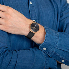 OBAKU HAV NIGHT Quartz Black Round Dial Men's Watch -V200GDVBMB