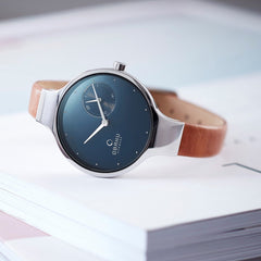 OBAKU ENG SYRUP Quartz Blue Round Dial Women's Watch -V201LDCLRZ