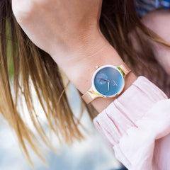 OBAKU Eng Blush Quartz Grey Round Dial Women's Watch- V201LDVJMV