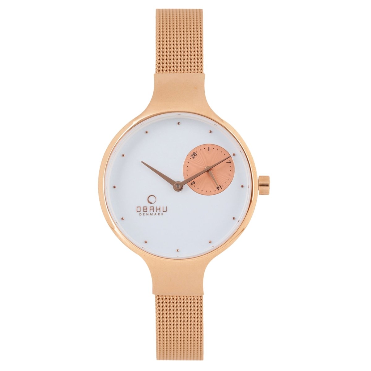 OBAKU ENG ROSE Quartz White Round Dial Women's Watch -V201LDVWMV