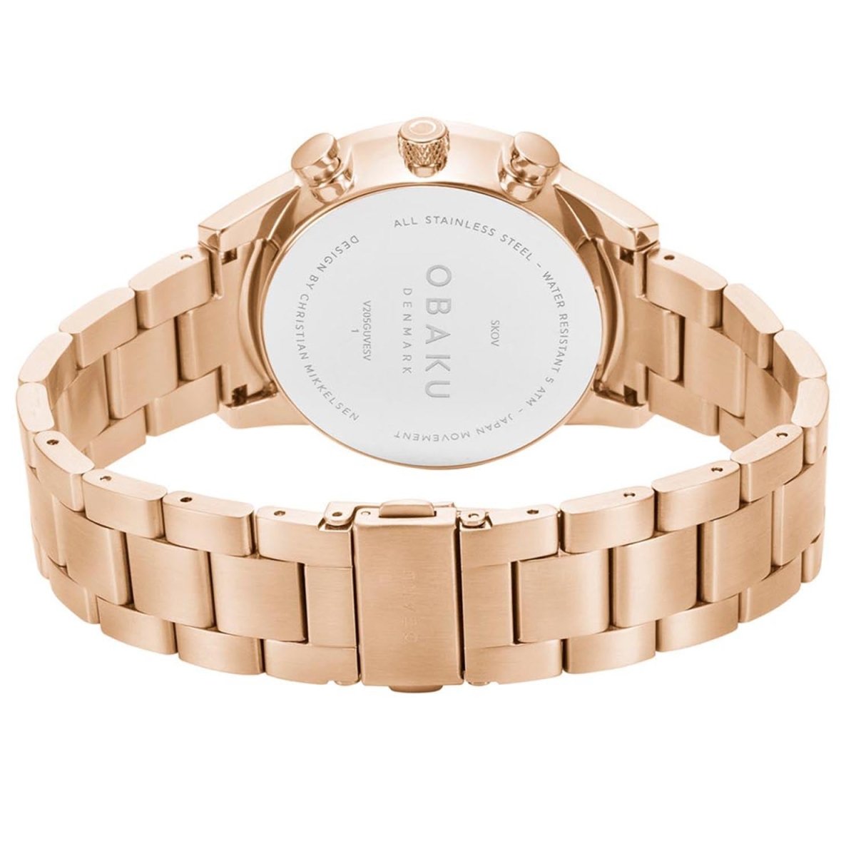 Obaku Skov Chronograph 6.9mm Slim Case Green Round Dial Men's Watch- V205GUVESV