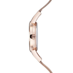 OBAKU Lykke Rose Quartz Silver Round Dial Women's Watch- V207LEVIMV