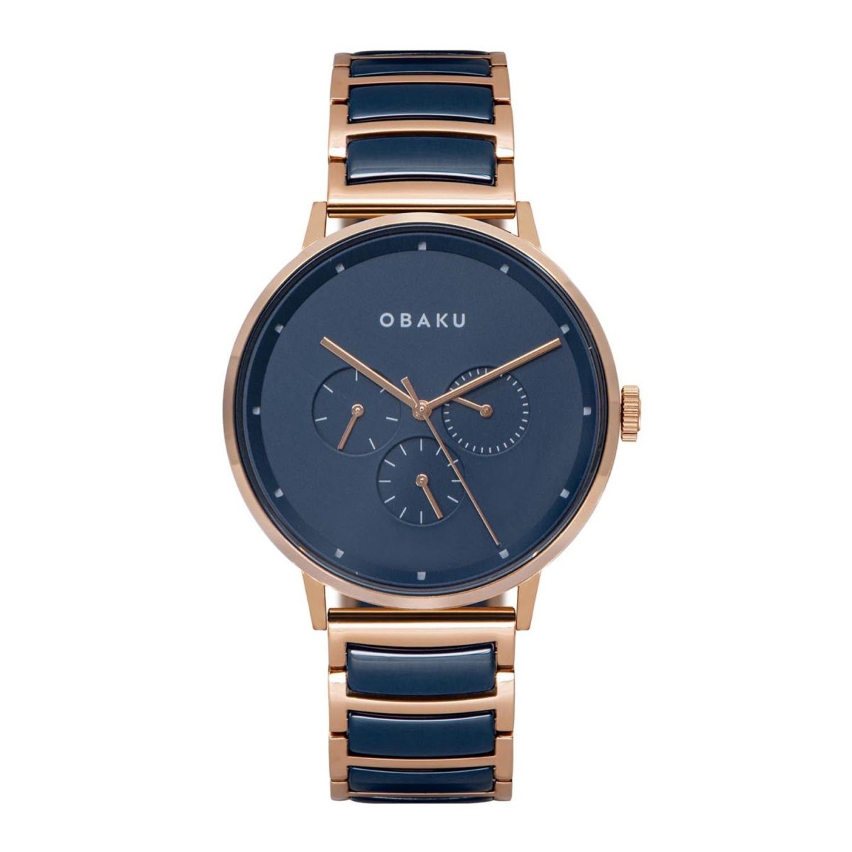 Obaku Venlig Sunset Multifunction Blue Round Dial Men's Watch- V208GMVLSL
