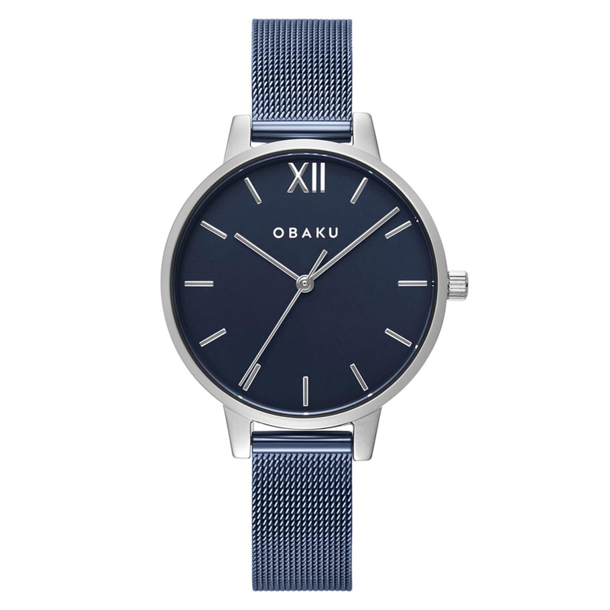 Obaku Liv-Arctic Quartz 6.4mm Slim Case Blue Round Dial Women's Watch- V209LXCLML