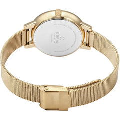 OBAKU Liv Gold Quartz Silver Round Dial Women's Watch- V209LXGIMG