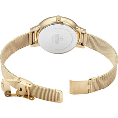 OBAKU Liv Gold Quartz Silver Round Dial Women's Watch- V209LXGIMG