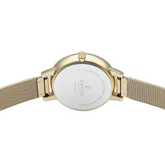 OBAKU Liv Gold Quartz Silver Round Dial Women's Watch- V209LXGIMG