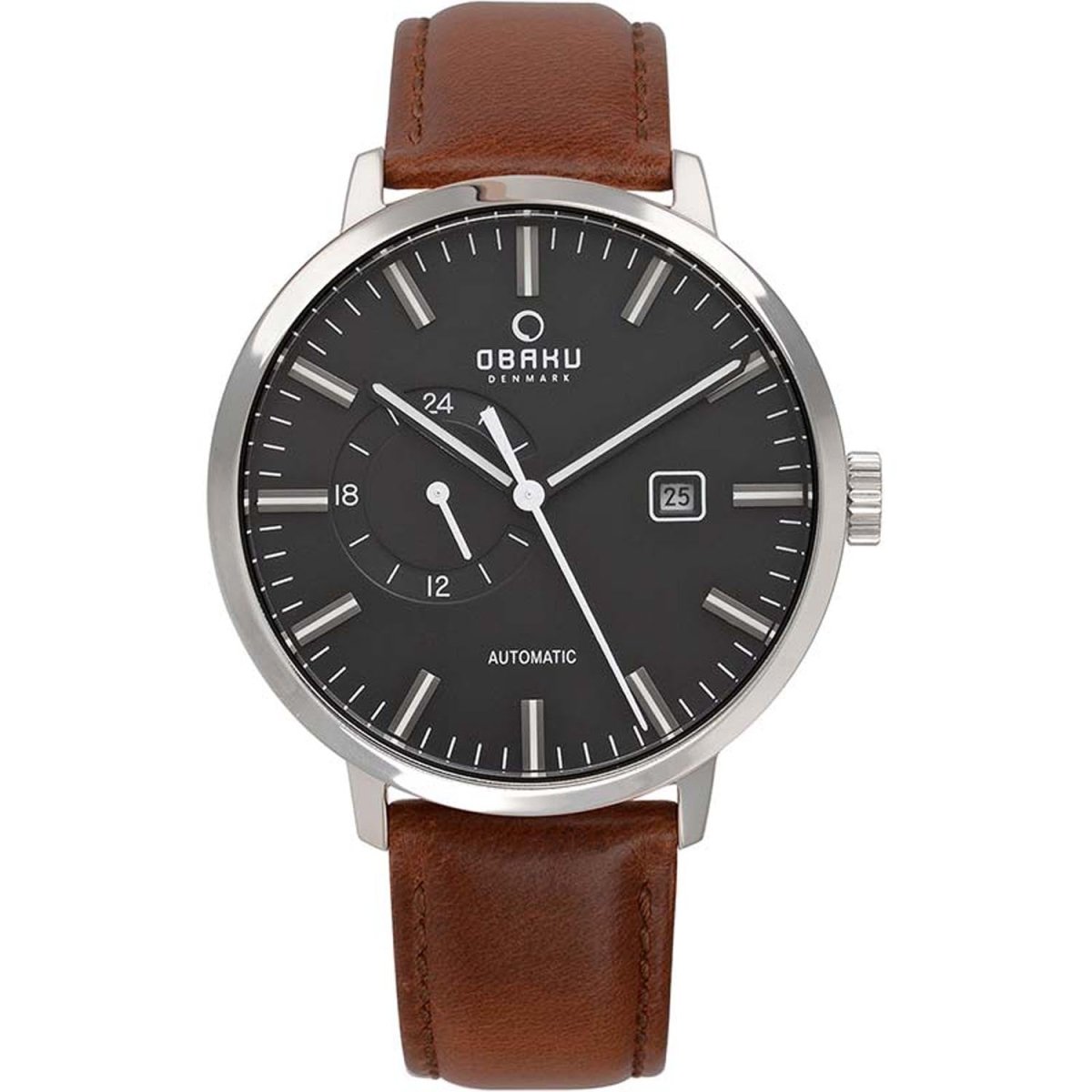 OBAKU Utrolig Umber Automatic Black Round Dial Men's Watch- V210GTCBRN
