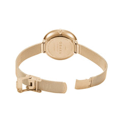 Obaku Viol Gold Quartz White Round Dial Women's Watch - V211LXGEMG