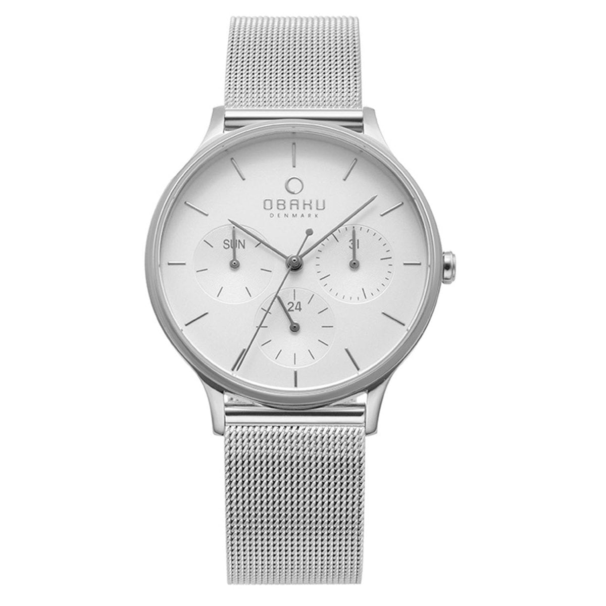 OBAKU Lind Steel Multifunction Silver Round Dial Women's Watch- V212LMCIMC