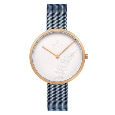 Obaku Hassel Lille-Iceblue Quartz 6.9mm Slim Case White Round Dial Women's Watch- V219LXVHMA