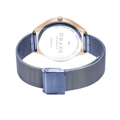 Obaku Hassel Lille-Iceblue Quartz 6.9mm Slim Case White Round Dial Women's Watch- V219LXVHMA