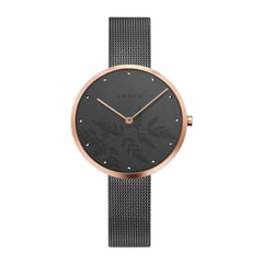 Obaku Hassel Natur Granite Quartz 6.4mm Slim Case Grey Round Dial Women's Watch- V219LXVKMJ
