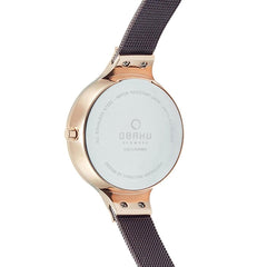 OBAKU Gry Walnut Solar Quartz Brown Round Dial Women's Watch- V221LRVNMN