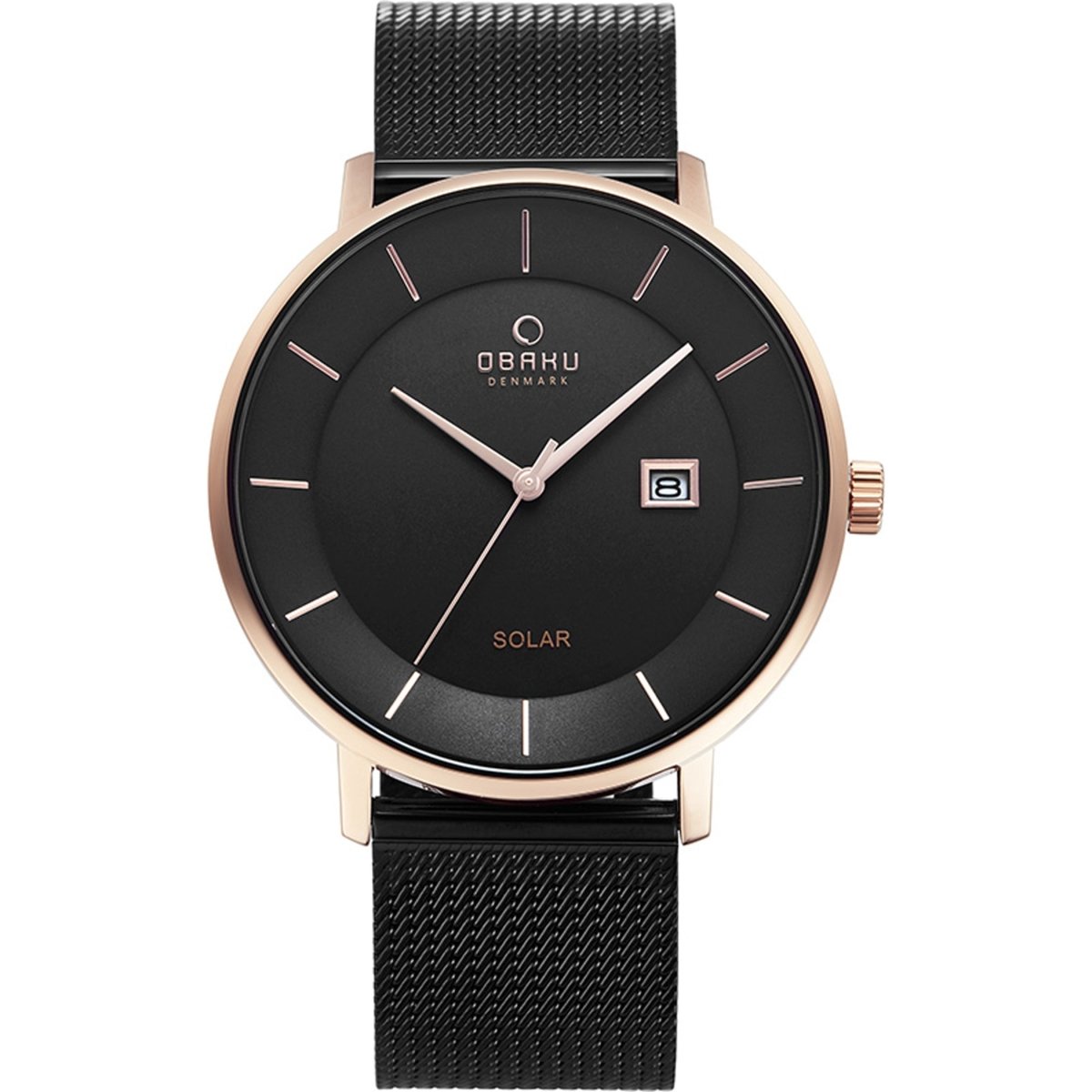 OBAKU NORDLYS 
NIGHT
SOLAR Quartz Black Round Dial Men's Watch -V222GRVBMB