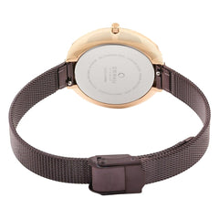 OBAKU DOK-WALNUT Quartz Brown Round Dial Women's Watch -V227LXVNMN