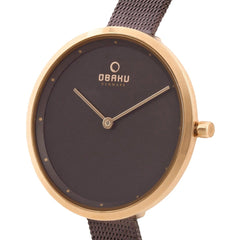 OBAKU DOK-WALNUT Quartz Brown Round Dial Women's Watch -V227LXVNMN