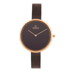 OBAKU DOK-WALNUT Quartz Brown Round Dial Women's Watch -V227LXVNMN
