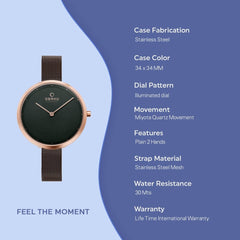 OBAKU DOK-WALNUT Quartz Brown Round Dial Women's Watch -V227LXVNMN