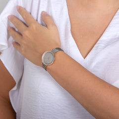 Obaku Kyst-Granite Analouge Grey Round Dial Women's Watch -  V228LXVJMJ