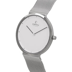 OBAKU Papir Lille-Steel Quartz White Round Dial Women's Watch- V230LXCWMC