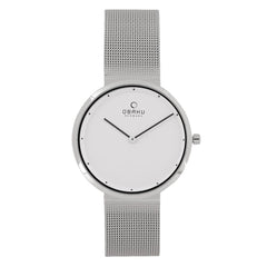 OBAKU Papir Lille-Steel Quartz White Round Dial Women's Watch- V230LXCWMC