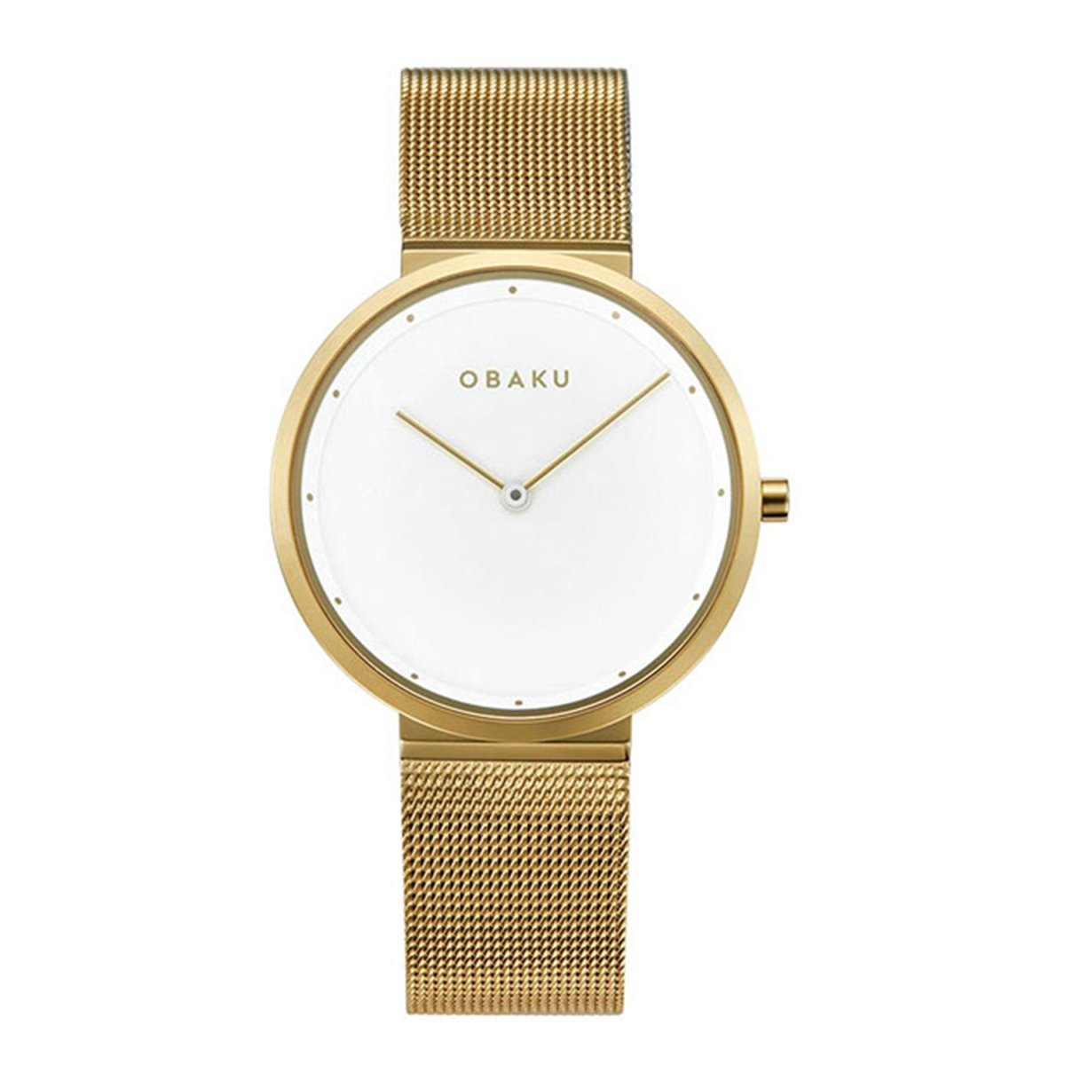 OBAKU PAPIR LILLE-GOLD Quartz White Round Dial Women's Watch -V230LXGWMG