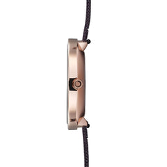 OBAKU Notat-Walnut Quartz Swarovski Crystal Brown Round Dial Women's Watch- V233LXVNMN