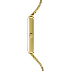 Obaku Kvadrat-Gold Quartz 4.7mm Slim Case White Square Dial Women's Watch- V236LXGIMG
