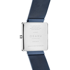 OBAKU KVADRAT-ARCTIC Quartz Blue Square Dial Women's Watch -V236LXHLML