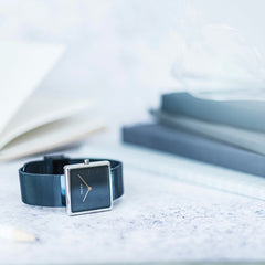 OBAKU KVADRAT-ARCTIC Quartz Blue Square Dial Women's Watch -V236LXHLML