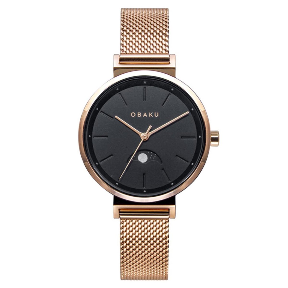 OBAKU Maane Gerbera Multifunction Black Round Dial Women's Watch- V243LMVBMV