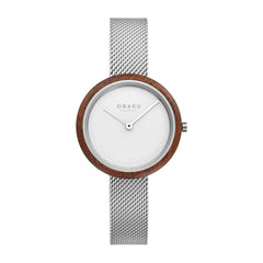 OBAKU TRAE LILLE STEEL Quartz Silver Round Dial Women's Watch -V245LXCIMC