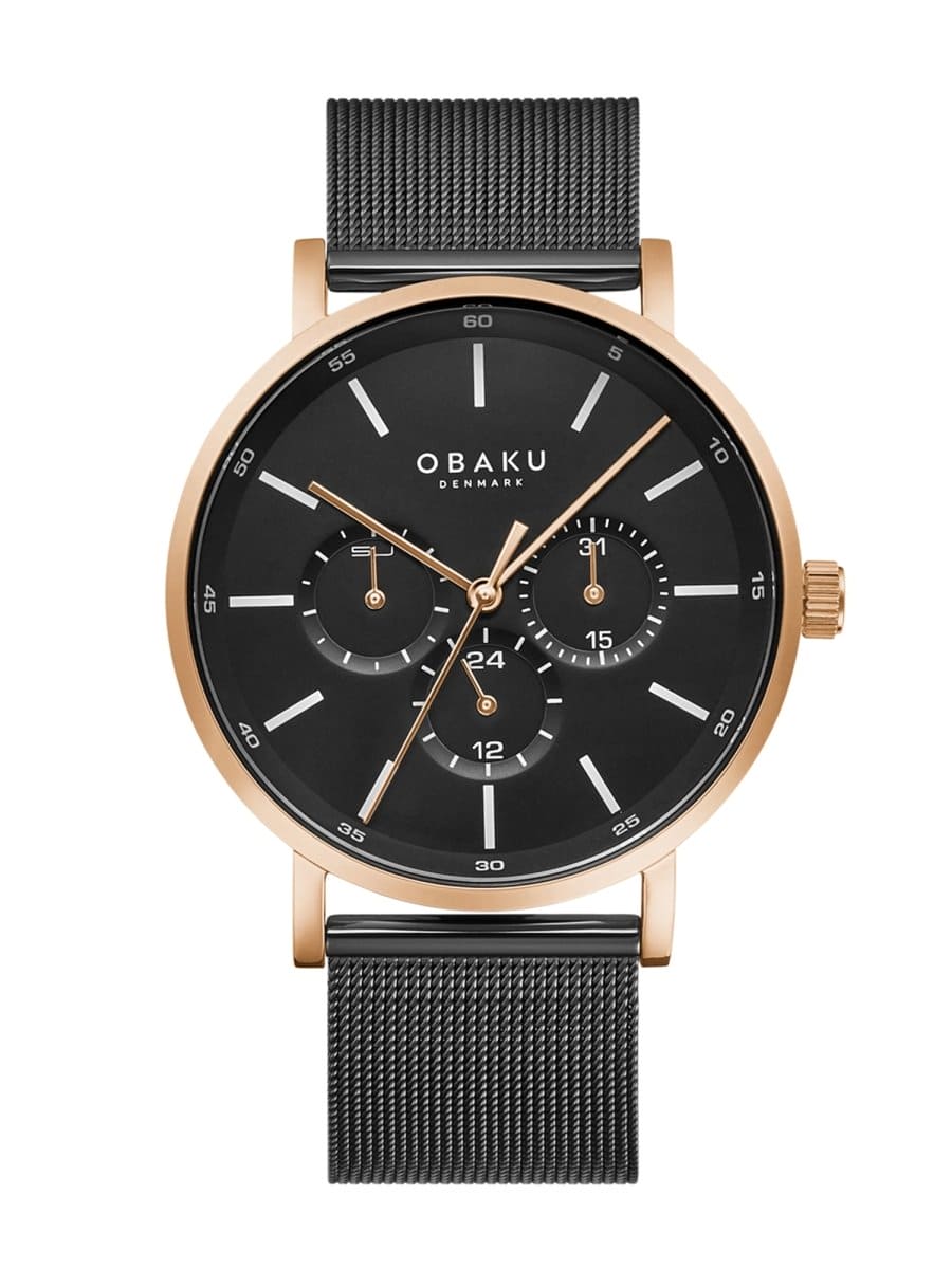 Obaku Ege Night Multifunction Brown Round Dial Men's Watch -  V246GMVBMB