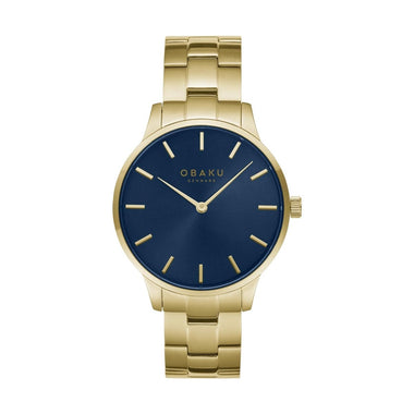 OBAKU Lyng Beryl Quartz Gold Round Dial Men's Watch- V247GXGLSG