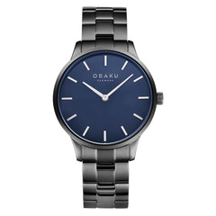 OBAKU Lyng Phantom Quartz Blue Round Dial Men's Watch- V247GXULSU