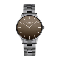 OBAKU Lyng Smokey Quartz Grey Round Dial Men's Watch- V247GXUUSU