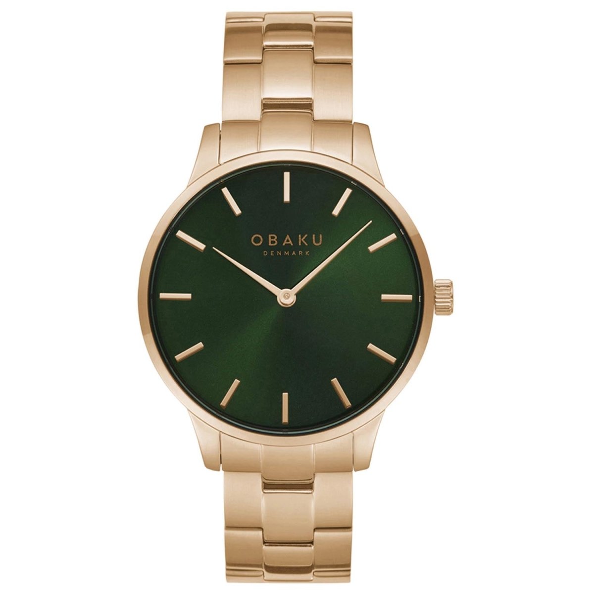 Obaku Lyng Mint Quartz 5.3 mm Slim Case Green Round Dial Men's Watch- V247GXVESV