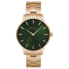 Obaku Lyng Mint Quartz 5.3 mm Slim Case Green Round Dial Men's Watch- V247GXVESV